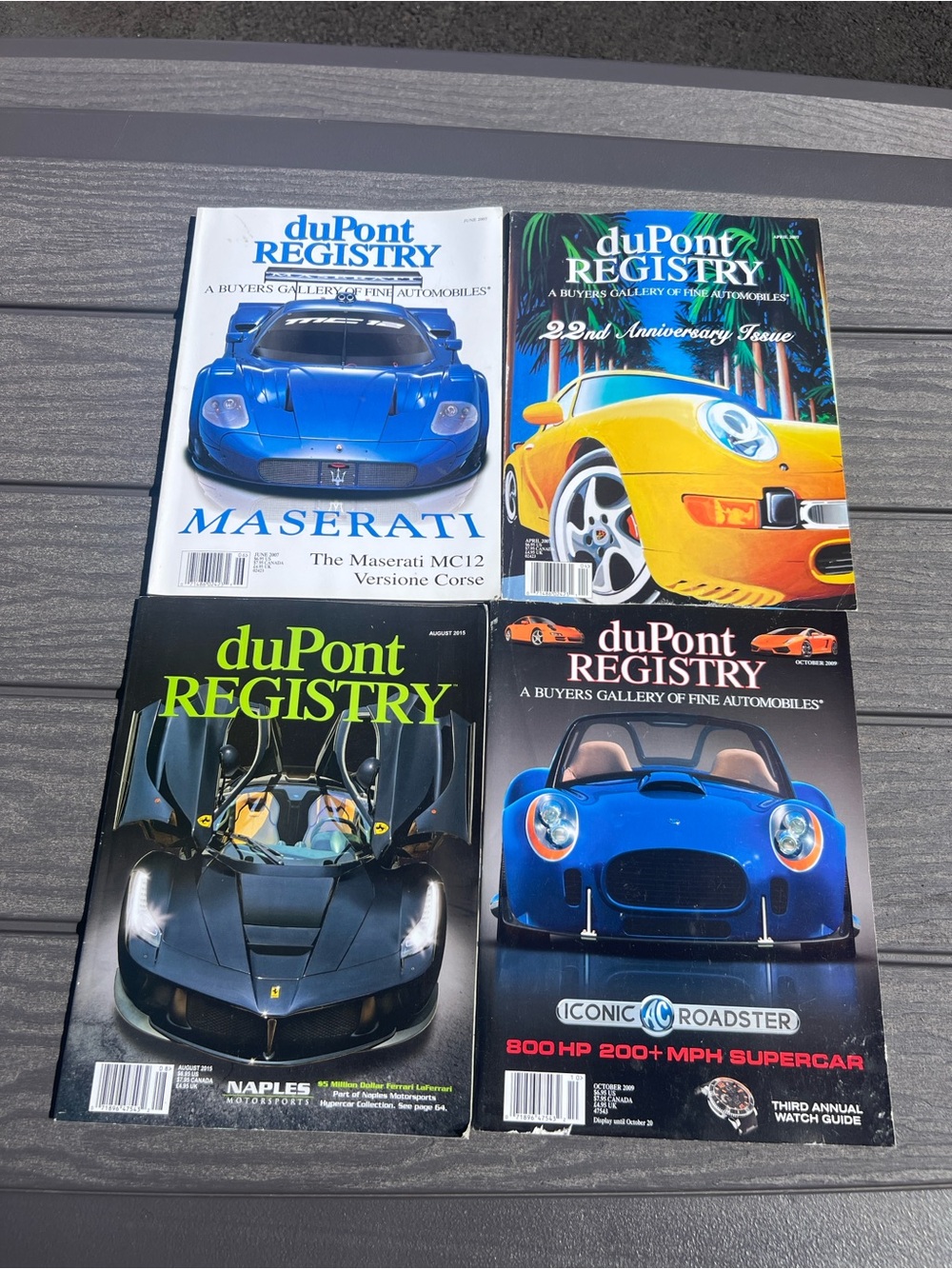 Lot of 4 duPont REGISTRY Magazine Ferrari LaFerrari Maserati MC12 Porsche 911
